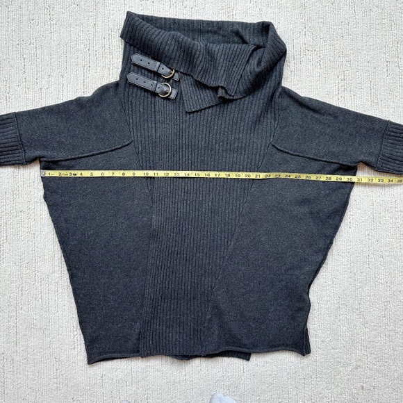 Brochu Walker | Wrap Cardigan Wool Cashmere Blend | Dark Gray | M - Picture 6 of 10